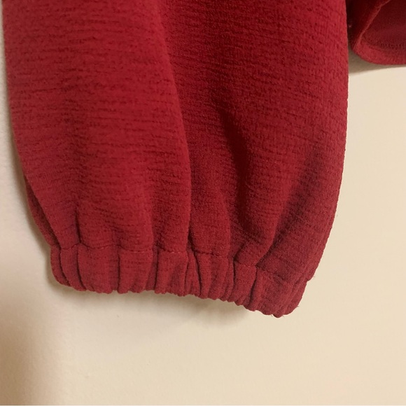 Crepe Wrap Crimson Top - Picture 4 of 5